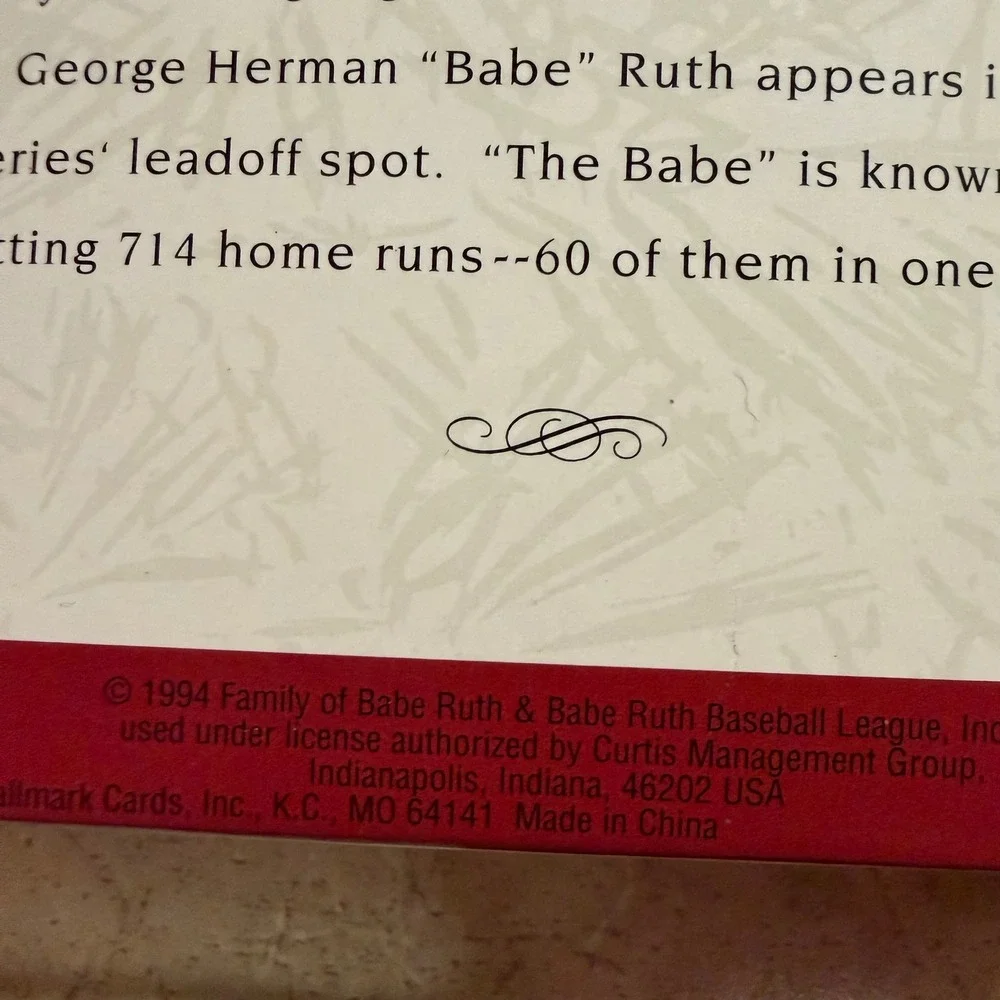 Hallmark Keepsake Baseball Heroes Ornament Lot 5 Babe Ruth Gehrig Robinson Paige